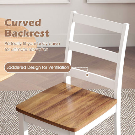 Dining Chairs Set of 4, Ladder Back, 400 lb Capacity