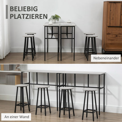 Industrial 6-piece dining room set with bar table and chairs