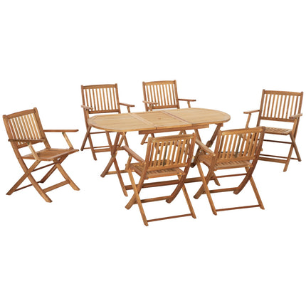 Dining room set for 6, solid wood, natural finish, patio