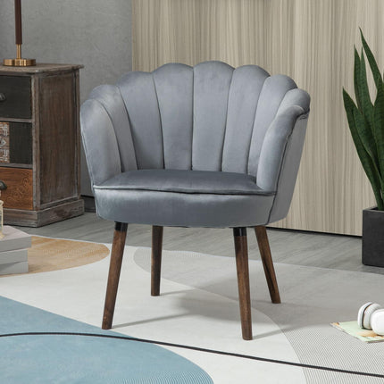 Dark gray polyester armchair with backrest, 66x72x79 cm