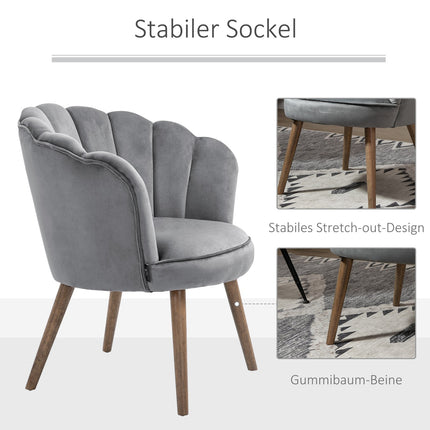 Dark gray polyester armchair with backrest, 66x72x79 cm