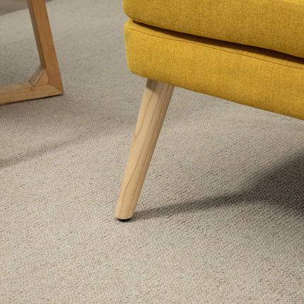 Yellow upholstered dining chair with armrests - Linen Touch