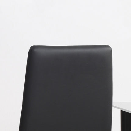 4-piece dining chair set - Padded, artificial leather, black