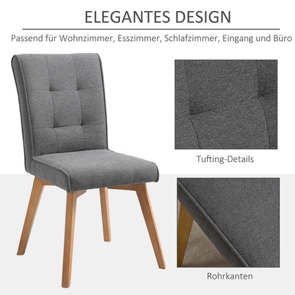 Dining room chairs, gray linen, foam padded, wood