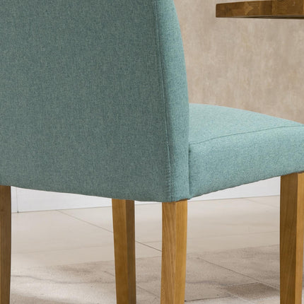 Green Upholstered Dining Chairs, Set of 2 - Padded Linen Chairs