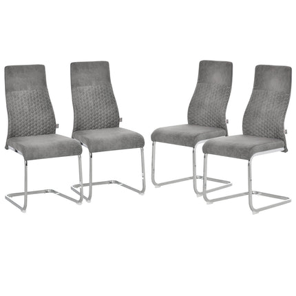Velvet dining room chairs Set of 4, Steel frame, Grey