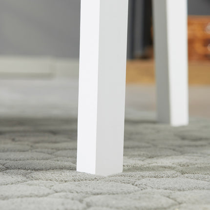 Set of 4 modern dining chairs, backrest in white pine