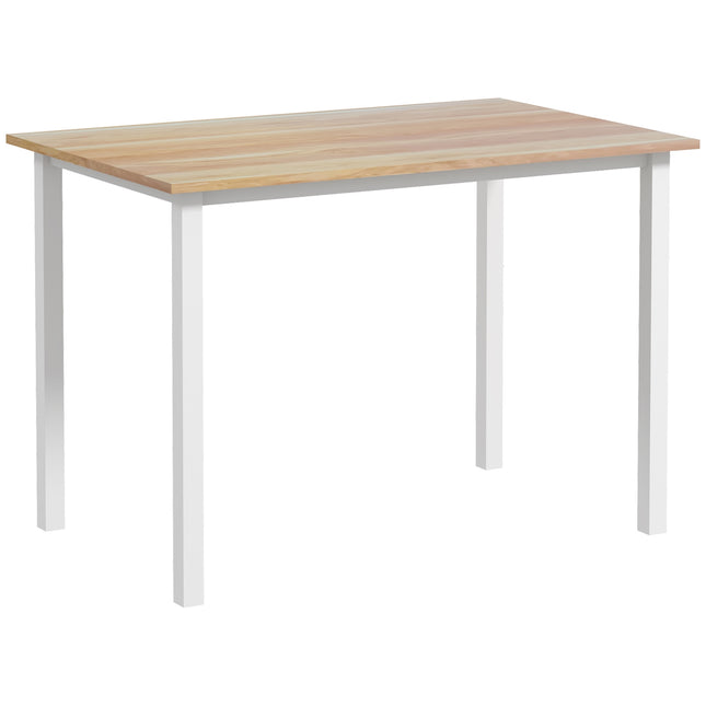Extendable dining table for 6, steel frame, brown finish