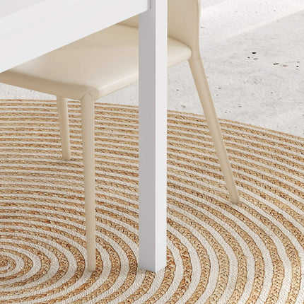 Extendable dining table in white wood for 2-4 people