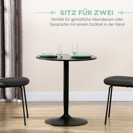 Round dining table, steel legs, non-slip, small spaces