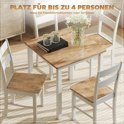 Dining Table for 4, Rubberwood, Oak Finish