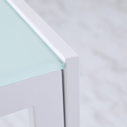 Dining Table for 4, Tempered Glass Top, Metal Legs