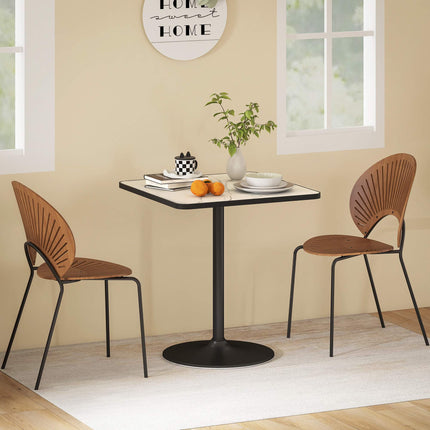 Dining Table for 4, White Marble Top, Metal Base