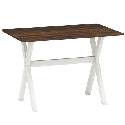 Dining Table with X-Frame, Walnut Finish, 110x71 cm