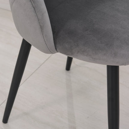 Velvet dining room chairs Set of 2, Skandi Design, Grey