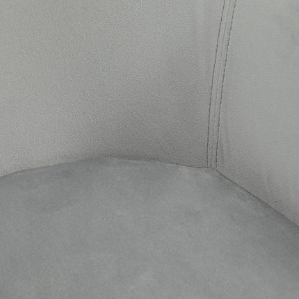 Set of 2 dining chairs in gray velvet with armrests