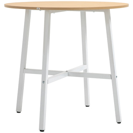 Modern dining table in steel and wood for 4, 80x80x76 cm