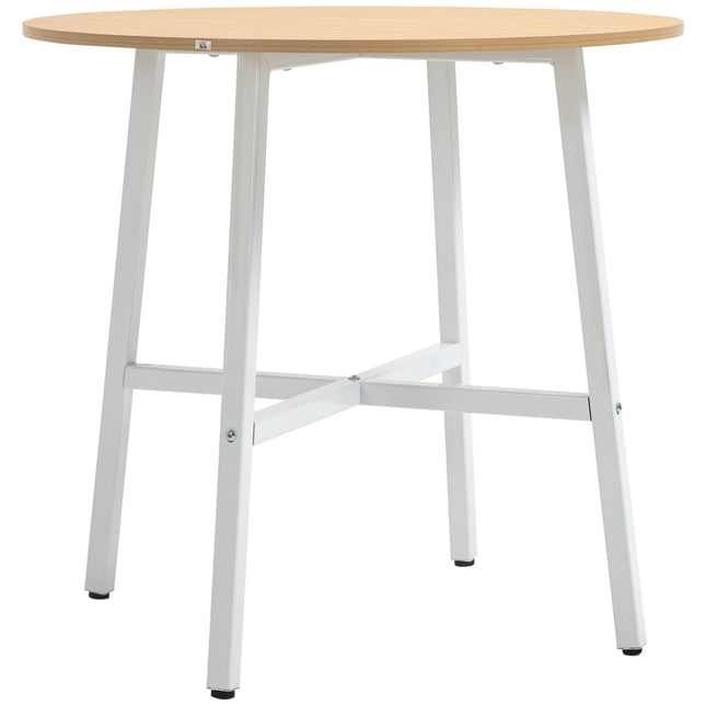 Modern dining table in steel and wood for 4, 80x80x76 cm