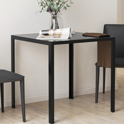 Square dining table in glass for 4.80 kg Capacity, Black
