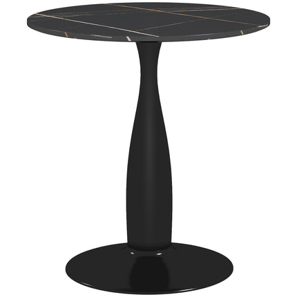 Round dining table, modern style - black, steel frame