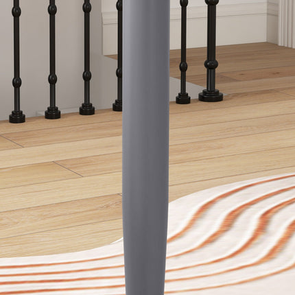 Round gray dining table for 2 - modern steel legs