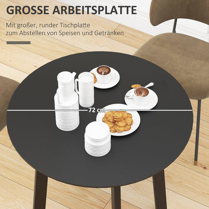 Round dining table - Modern black with slanted legs, 72cm
