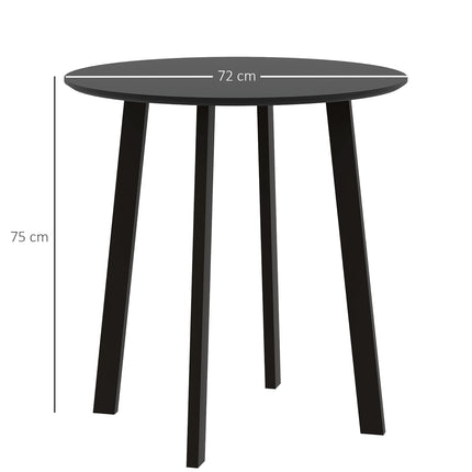 Round dining table - Modern black with slanted legs, 72cm