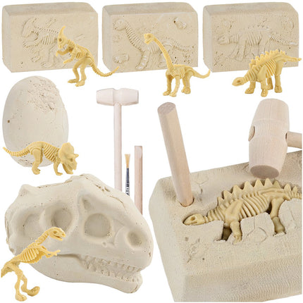 Dinosaur Excavation Kit for Kids – 5 Skeletons, Tools Included