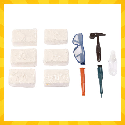 Dinosaur Excavation Kit for Kids – 6 Skeletons, Tools Included