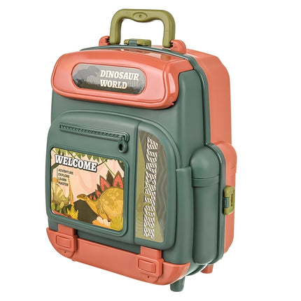 Dinosaur Figure Set in a Backpack with Volcano and Nest, 5 Figures, Age 3+