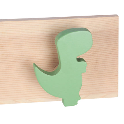 Dinosaur-Themed Kids' Coat Rack with 4 Hooks, Green