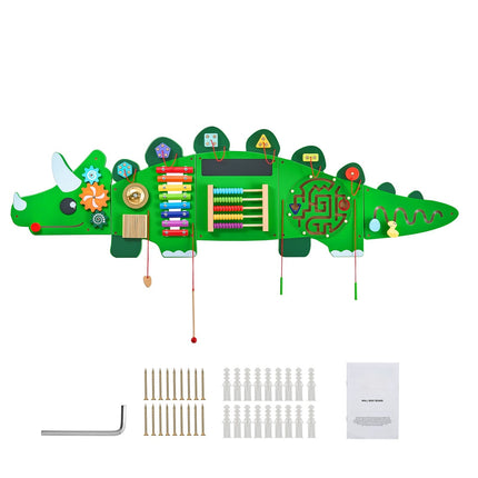 Dinosaur Wall Busy Board Panel, 11 Montessori Activities