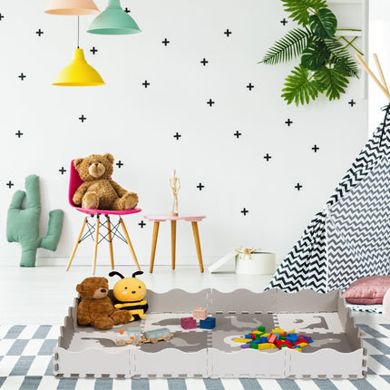 Dinosaur puzzle mat with border