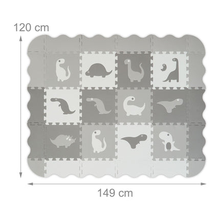Dinosaur puzzle mat with border