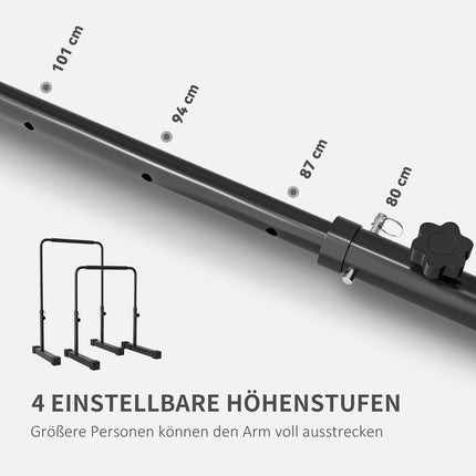 Adjustable steel bar - non-slip, 80-100 cm, black