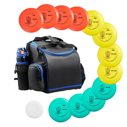 Disc Golf Set, 12 Discs with Backpack and Mini Marker