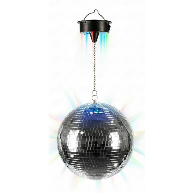 Disco Ball with Motor & Light Effects, 20 cm