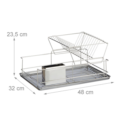 Dish rack with cutlery basket
