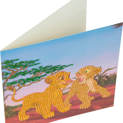 Disney Crystal Art Card Simba And Nala, 18 X 18 Cm