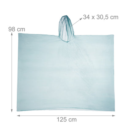 Disposable rain poncho, set of 20