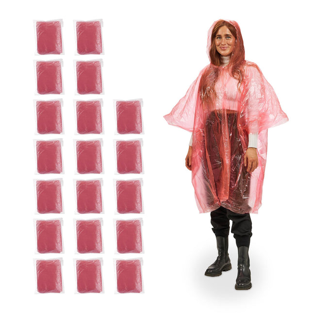 Disposable rain poncho, set of 20