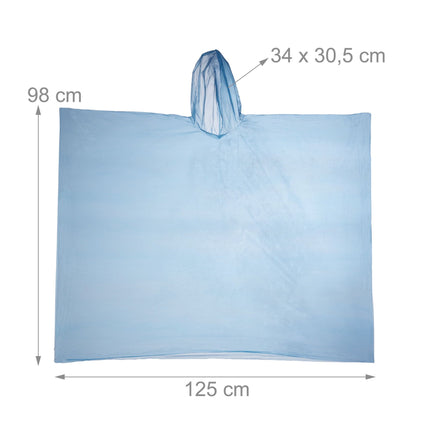 Disposable rain poncho, set of 20