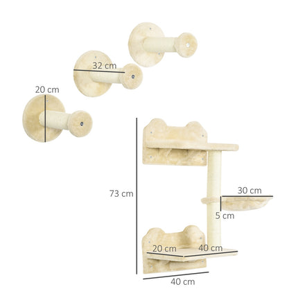 Cat tree with hammock, climbing wall and scratching posts