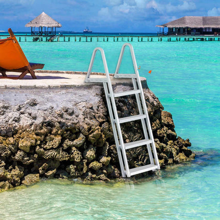 Dock Ladder, Removable 4-Step Aluminum, 350 lb Capacity