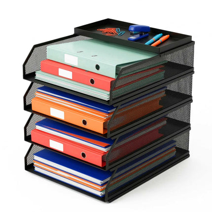 Document Organizer, Metal Mesh, 4 A4 Compartments