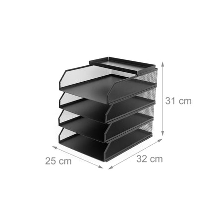 Document Organizer, Metal Mesh, 4 A4 Compartments