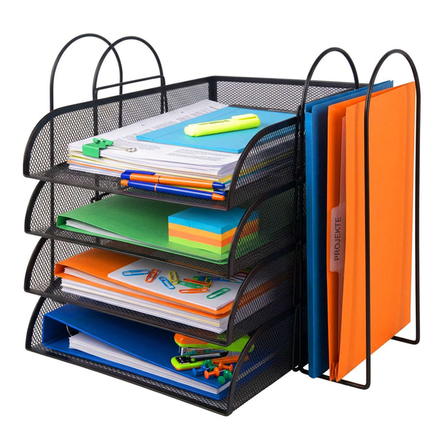Document Tray Organizer, 4-Compartment A4, Stackable