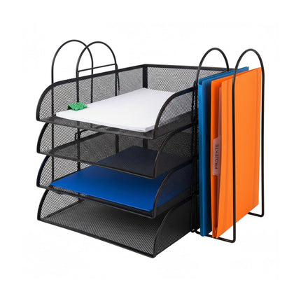 Document Tray Organizer, 4-Compartment A4, Stackable