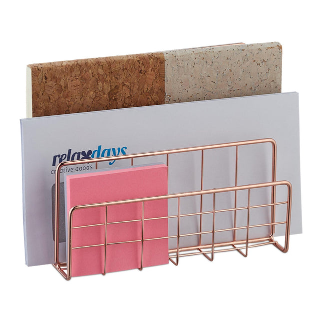 Document holder with 3 compartments rose gold