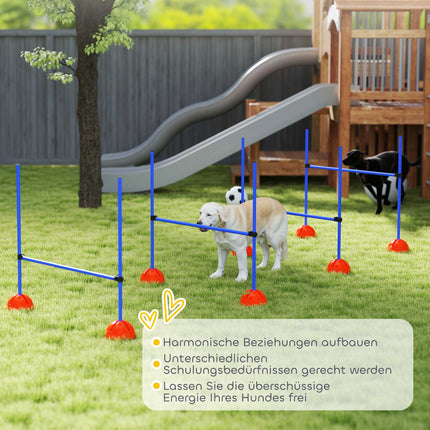 Dog Agility Set, 4 Adjustable Hurdles with Carry Bag